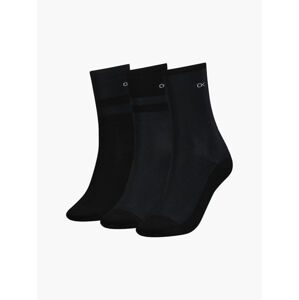 Calvin Klein dámské černé ponožky 3 pack - ONESIZE (BLA)